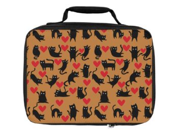 Gothic lunch bag Cat-themed insulated bag Stylish lunch bag for adults Valentine lunch bag gift