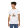 Moose Riding Bicycle Christmas Unisex T-Shirt - Image 4