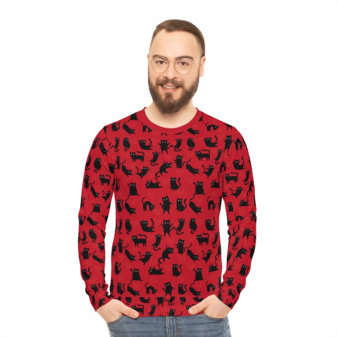 Gothic Cat Christmas Valentine Lightweight Sweatshirt - Image 3