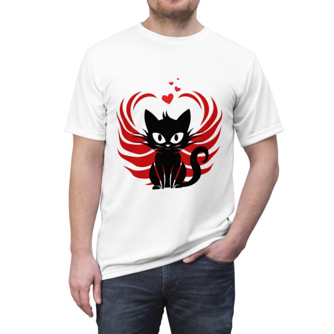 Gothic Cat Valentine Cut & Sew Tee – Stylish & Unique - Image 3