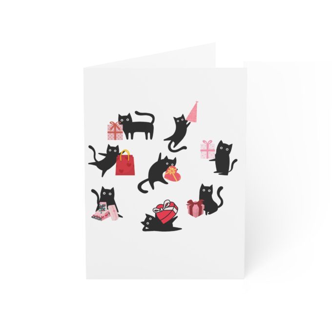 Gothic Cat Christmas Greeting Cards – Festive Elegance - Image 4