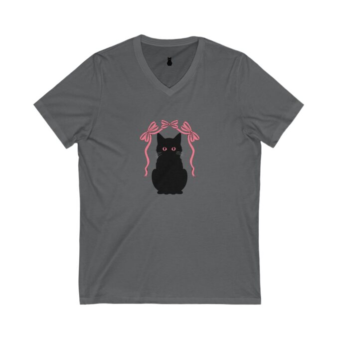 Gothic Cat Valentine V-Neck Tee – Stylish & Comfortable - Image 6