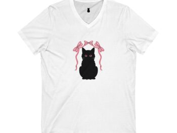 Gothic Cat Valentine V-Neck Tee