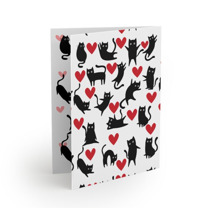 Gothic Cat Valentine Greeting Cards – Sets of 8, 16, 24 - Image 5