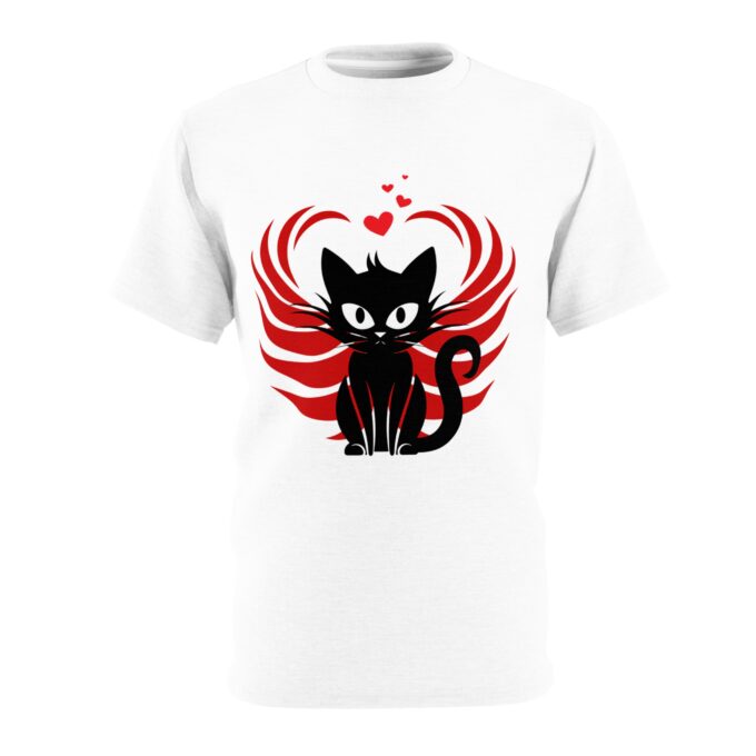 Gothic Valentine T-shirt All-over print unisex tee Cat lover’s gift shirt Gothic fashion statement tee