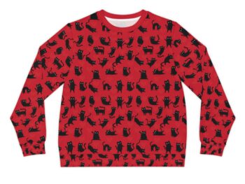 Gothic cat sweatshirt Lightweight holiday sweater Christmas and Valentine’s Day clothing Unique gothic fashion