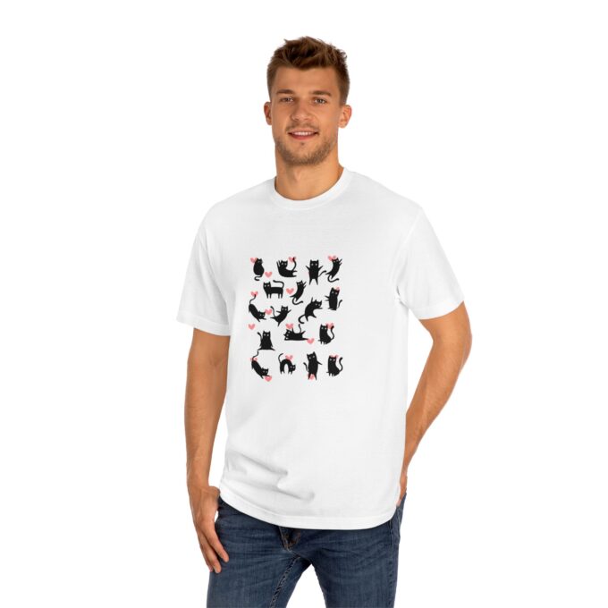 Gothic Cat Valentine Day Unisex Classic Tee - Image 3