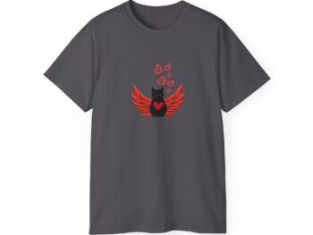 Gothic Valentine’s Day shirt Unisex ultra cotton tee Cat lover T-shirt gift Gothic-inspired fashion