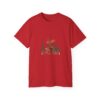 Moose Riding Bicycle Christmas Unisex T-Shirt - Image 16