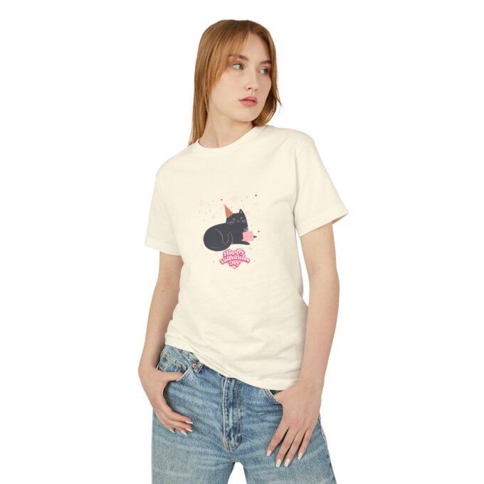 Black Cat Valentine’s Day Shirt – Perfect for Cat Lovers - Image 3