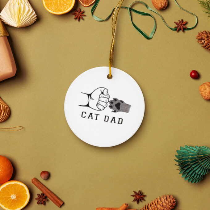 Cat Dad Ceramic ornament - Image 2