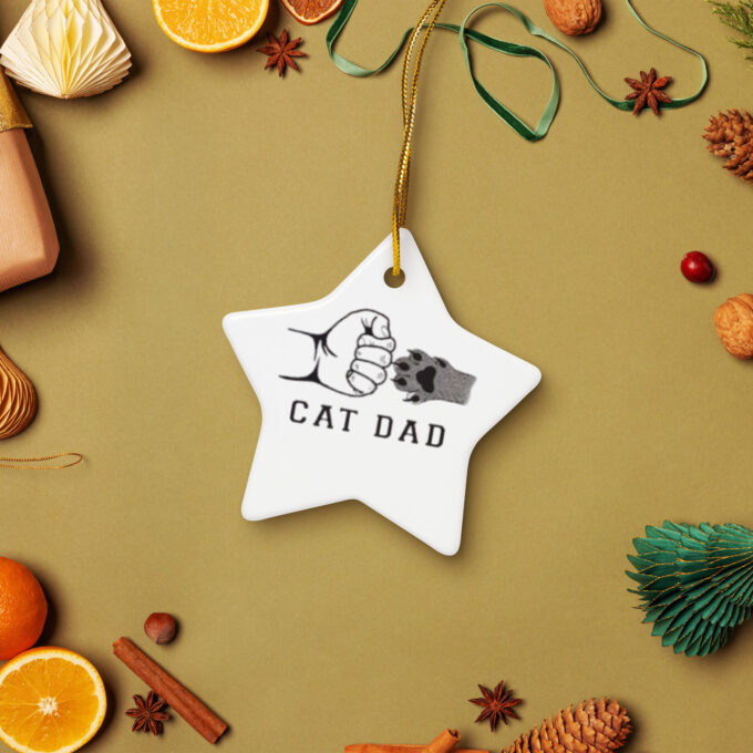 Cat Dad Ceramic ornament - Image 4