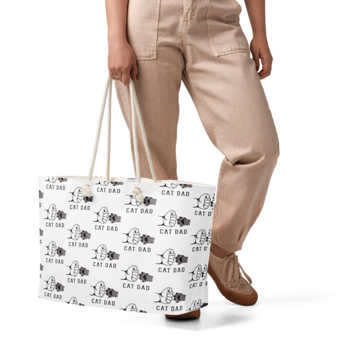 Cat Dad Oversized weekender bag